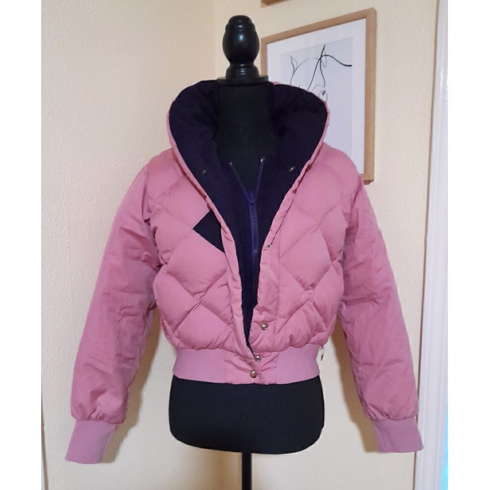 women's vintage pink puffer coat  Ditrani  sz 8 (XS) ski coat Canada